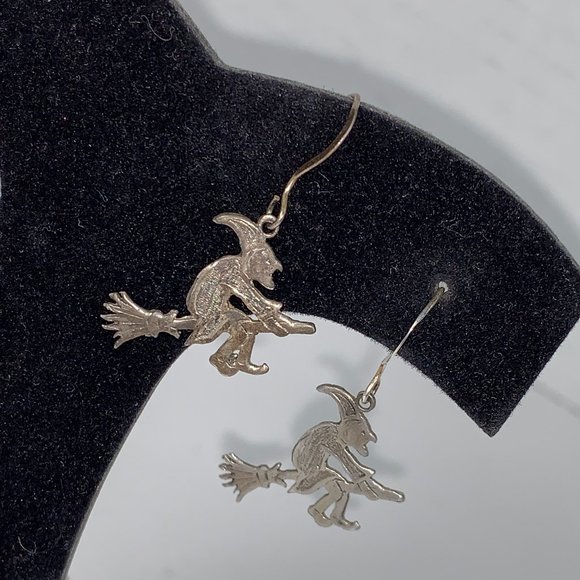 Sterling Silver Witch Earrings - Picture 1 of 15